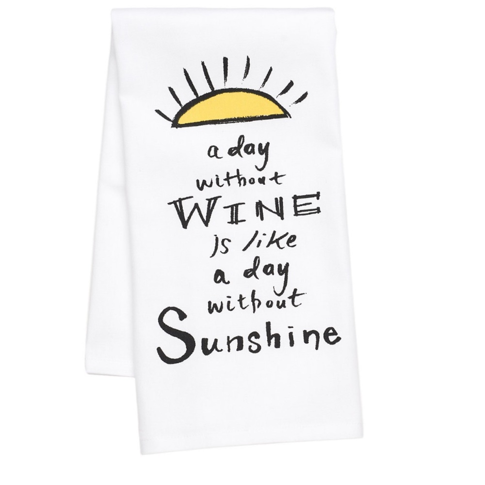 Sonoma Goods For Life Kitchen NWT Hand Towel Wine and Sunshine Themed